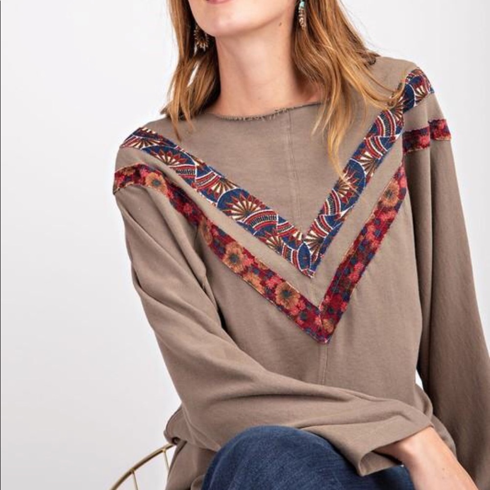 Corduroy Accented Top